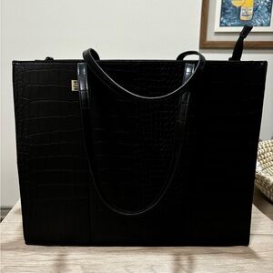 BEIS LARGE WORK TOTE BLACK CROC
